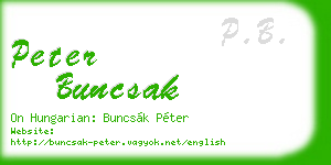 peter buncsak business card
